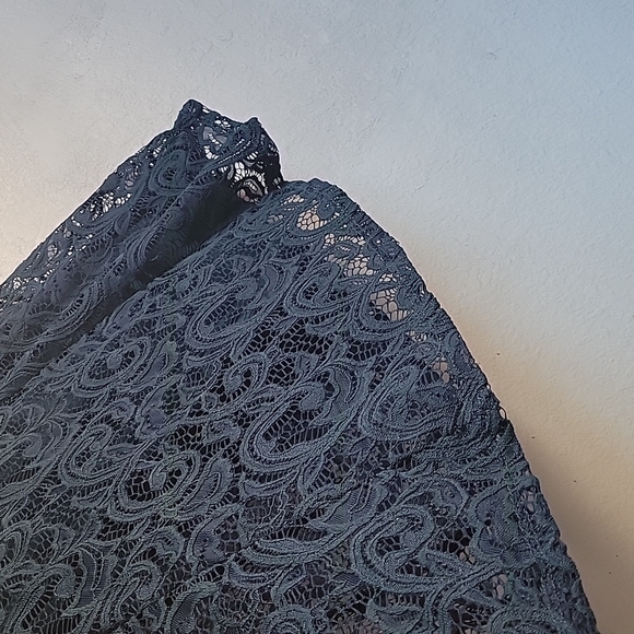 LIZ CLAIRBONE esleveeles roundneck midi dress size 8 color green  lace - Picture 5 of 15